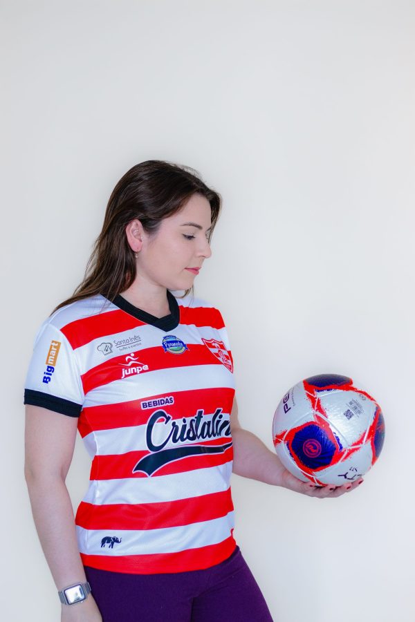 Camiseta de jogo Linense listrada Feminina